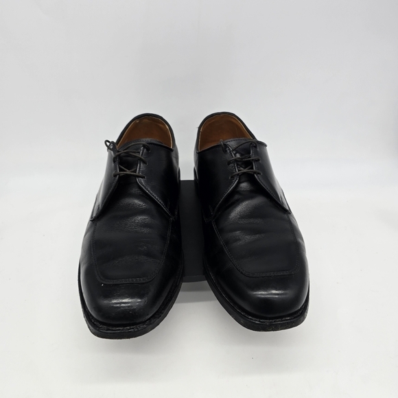 Allen Edmonds Shoe Mens 10.5 3E Burton Black Apron Toe Derby Oxford Dress